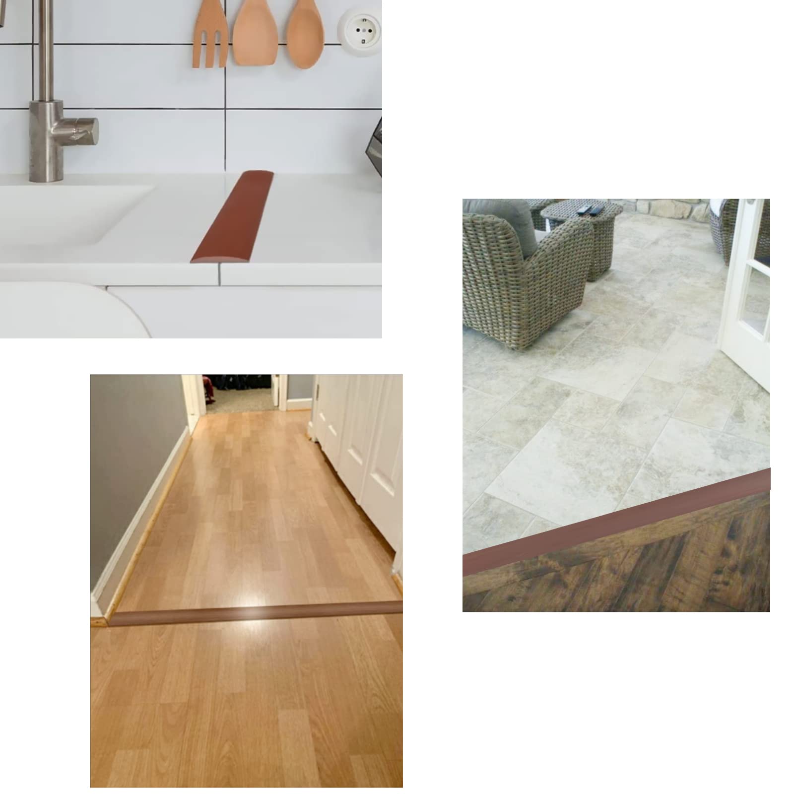 Floor Transition Strip & Self Adhesive Floor Vinyl Floor Edge Trim Laminate Floor Gap Covering Joining Strip (118 Foot)