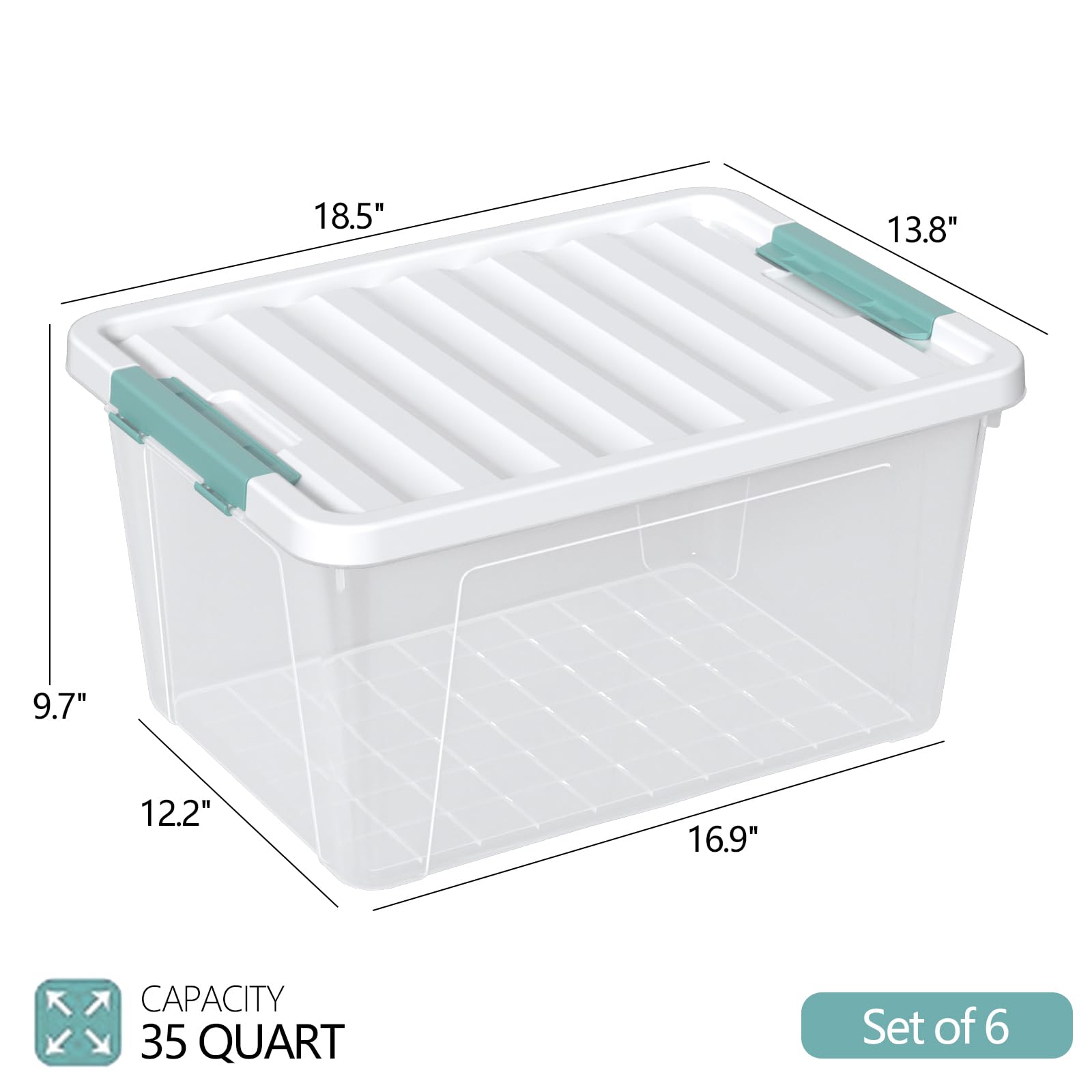 35 Qt Clear Stackable Storage Bins with Lids (6 Count)