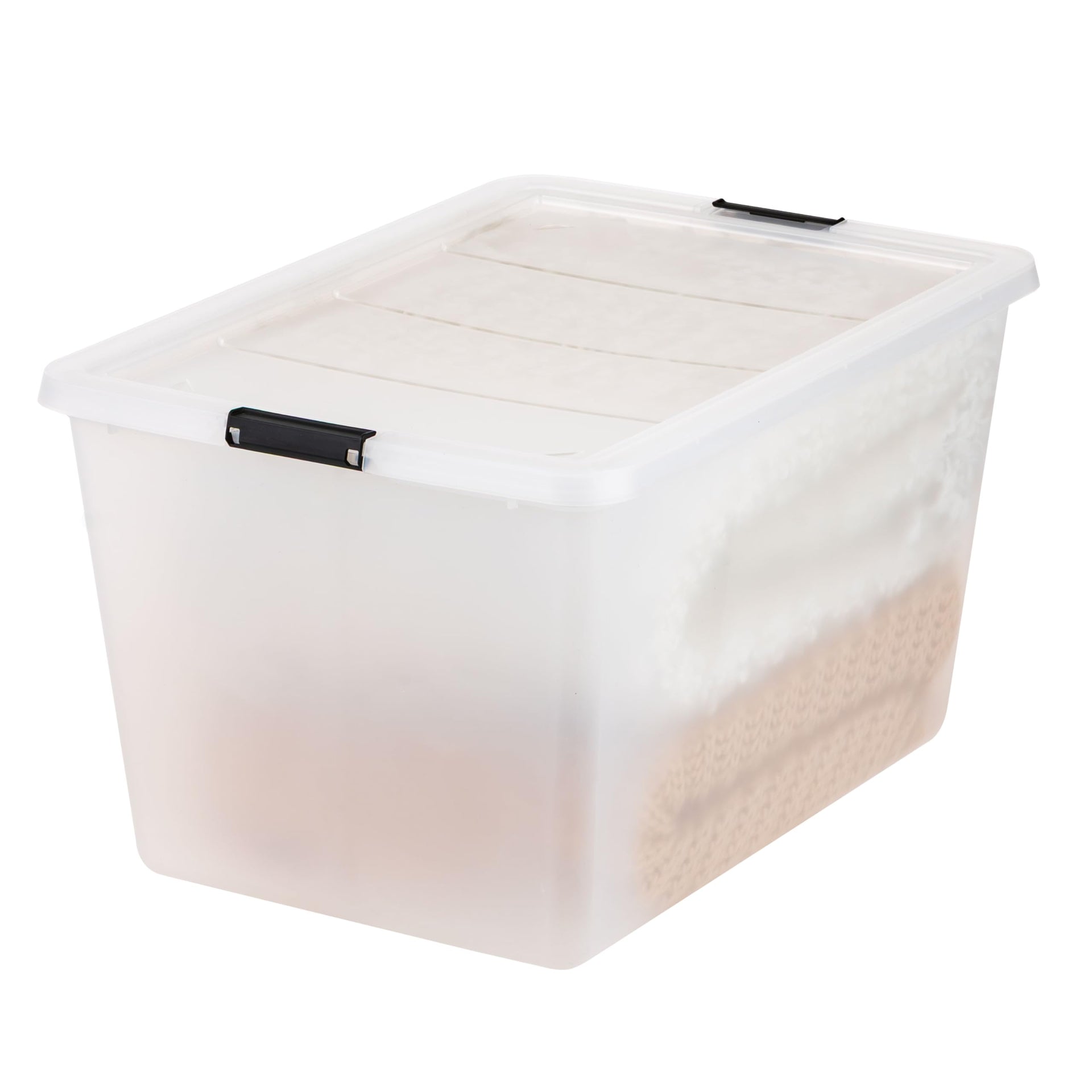 4 Pack 55 Quart Clip Box with Latching Lid (4 Count)