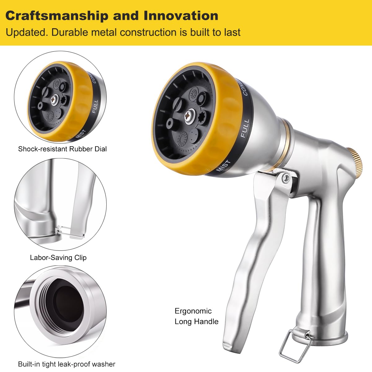 Metal Garden Hose Nozzle Heavy Duty