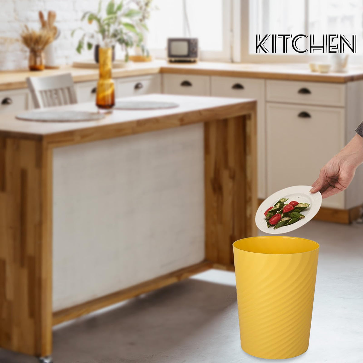 Plastic Small Bathroom Trash Can Wastebasket Garbage Can