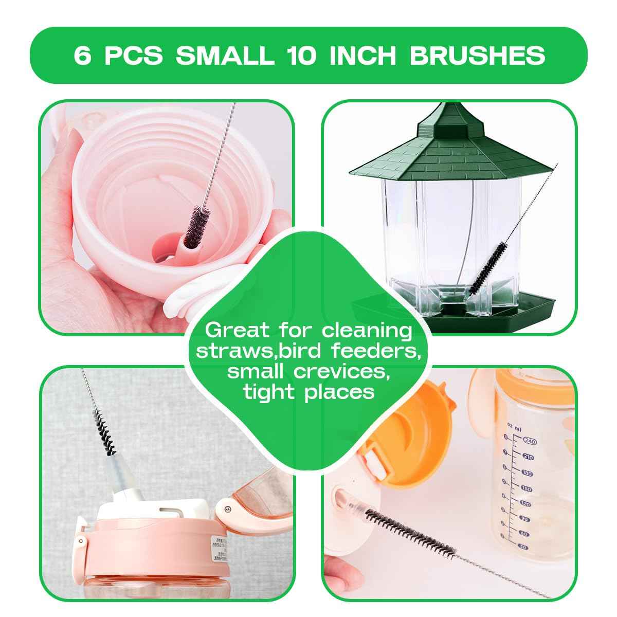 Straw Cleaner Brush Set 12 Pieces Extra Long (12 Count)