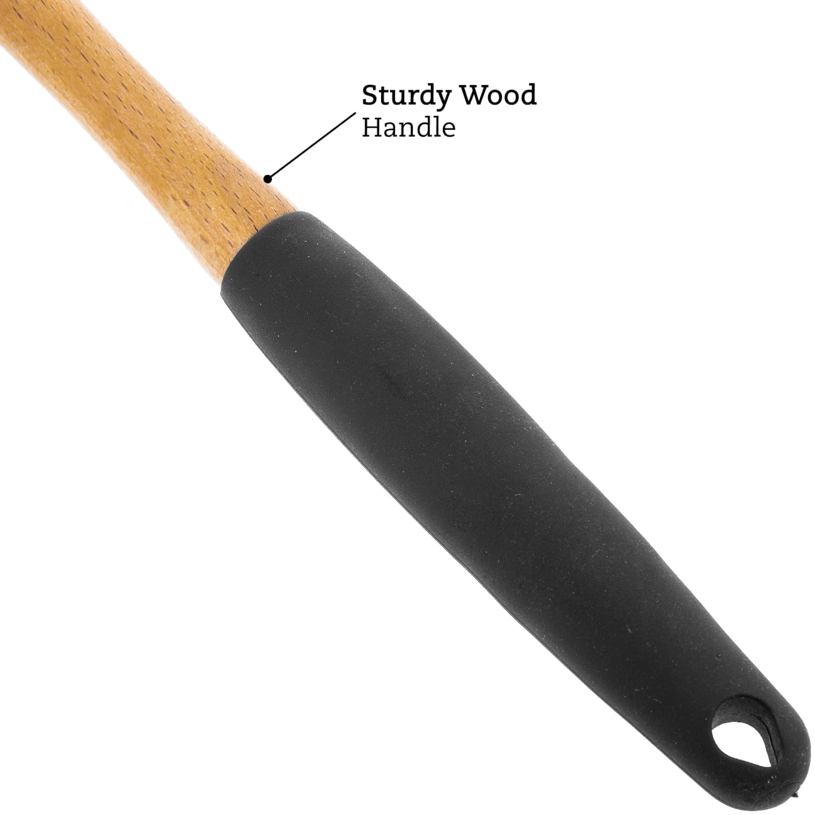 4pc Grey Nylon Cooking Spoons Kitchen Utensils Set with Wooden Handle High Heat Resistance