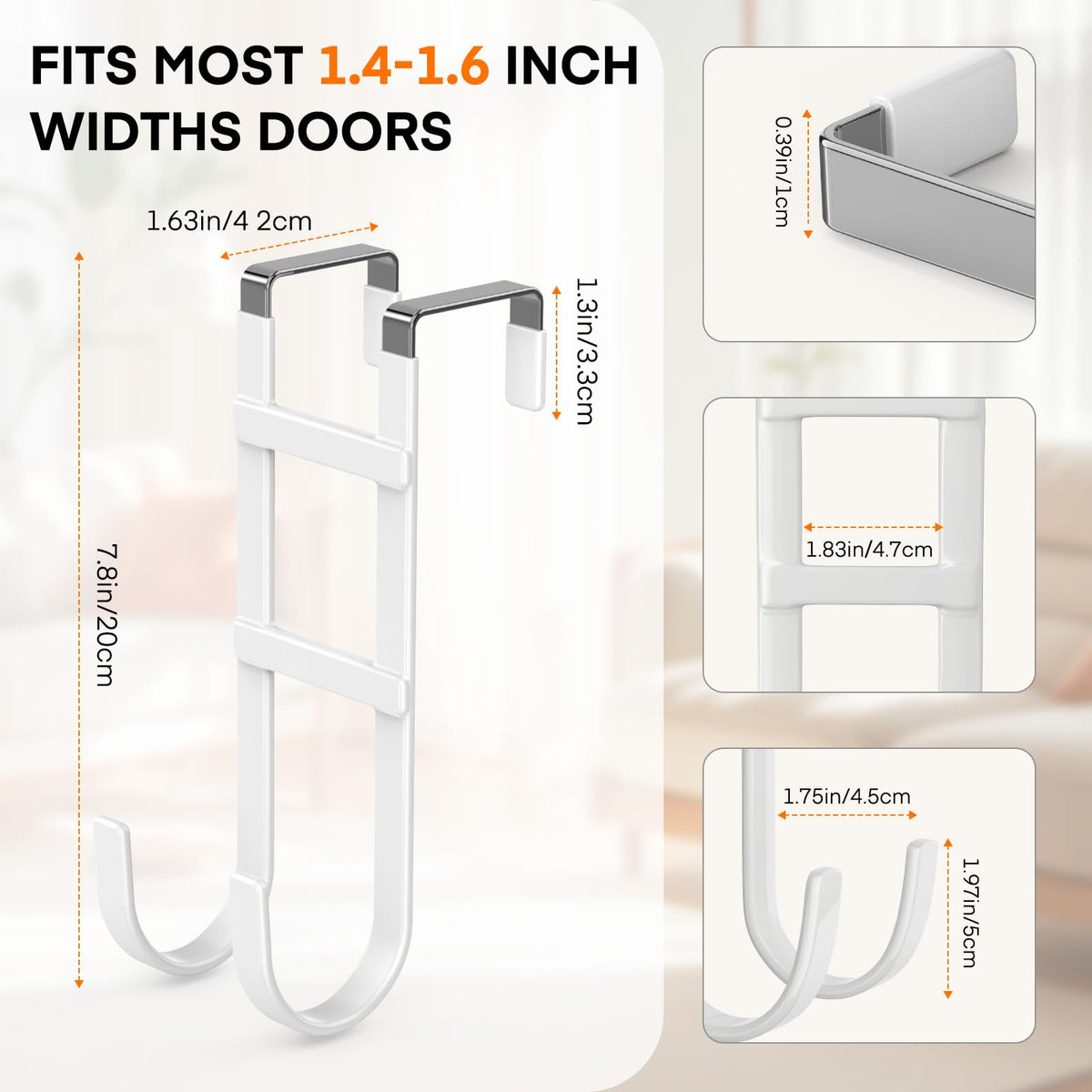 Over the Door Hooks (4 Count)