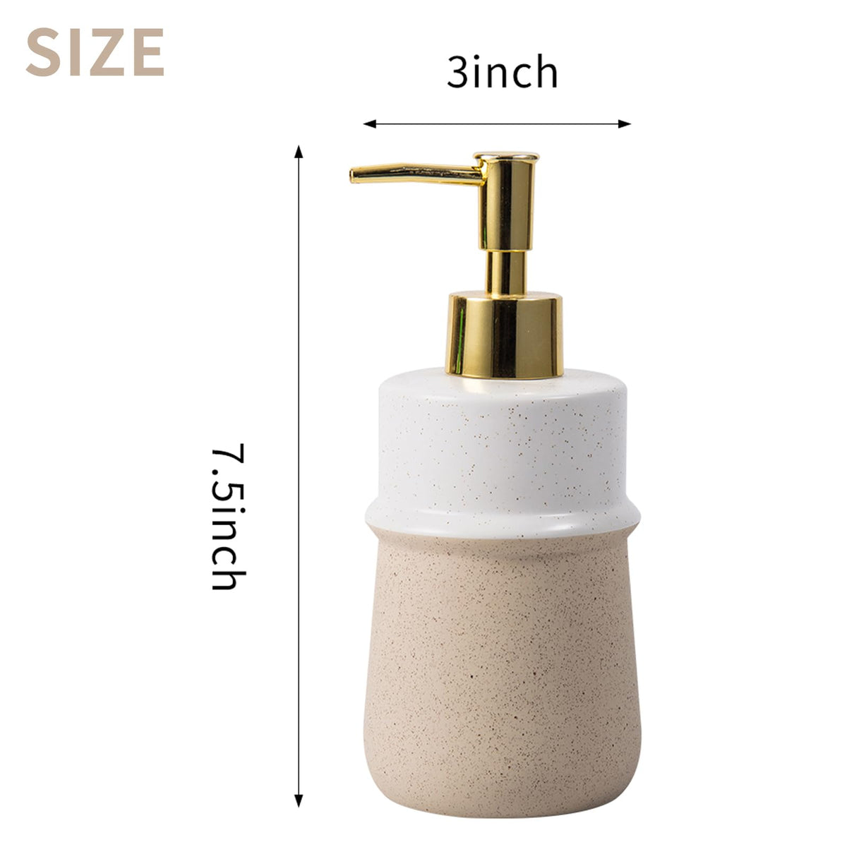 Beige Ceramic Soap Dispenser for Kitchen