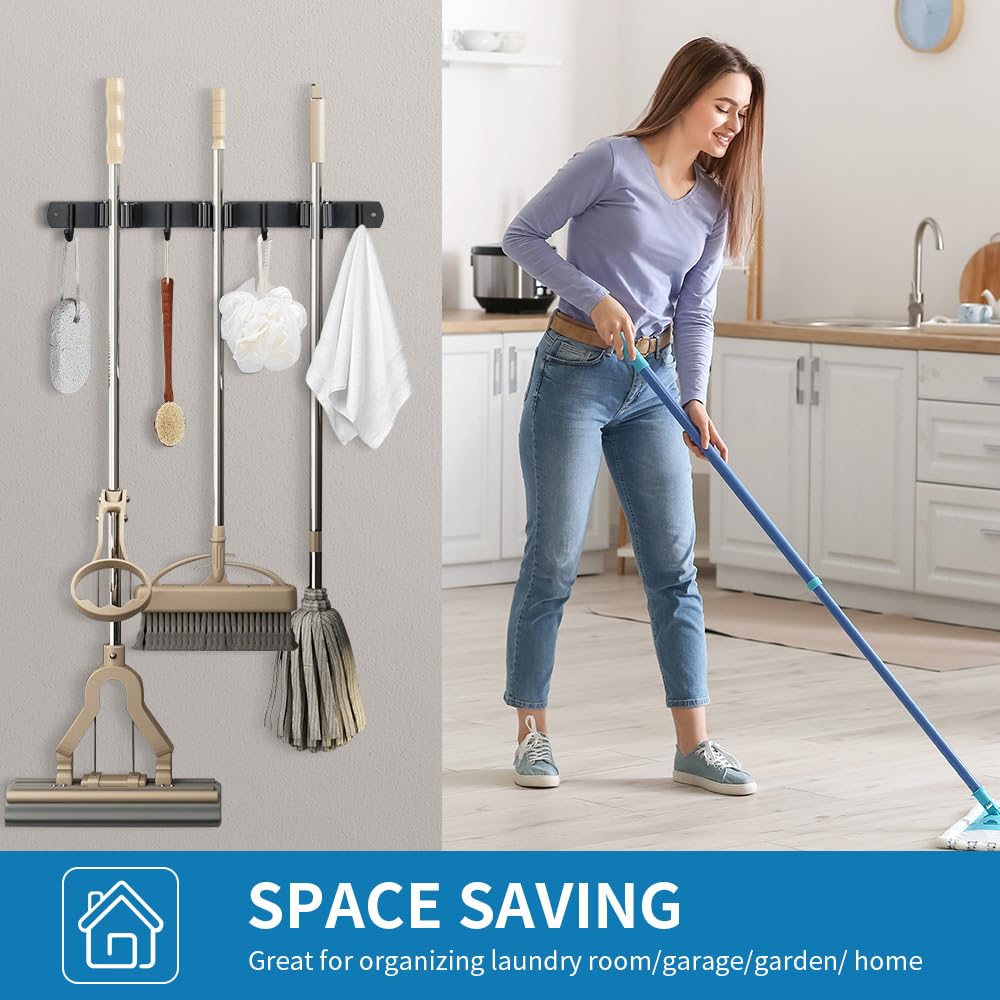 2 Pack Broom Hanger and Mop Holder (2 Count)