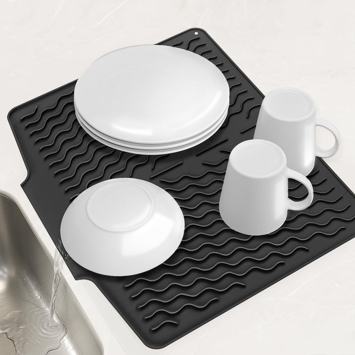 Dish drying mats for kitchen counter