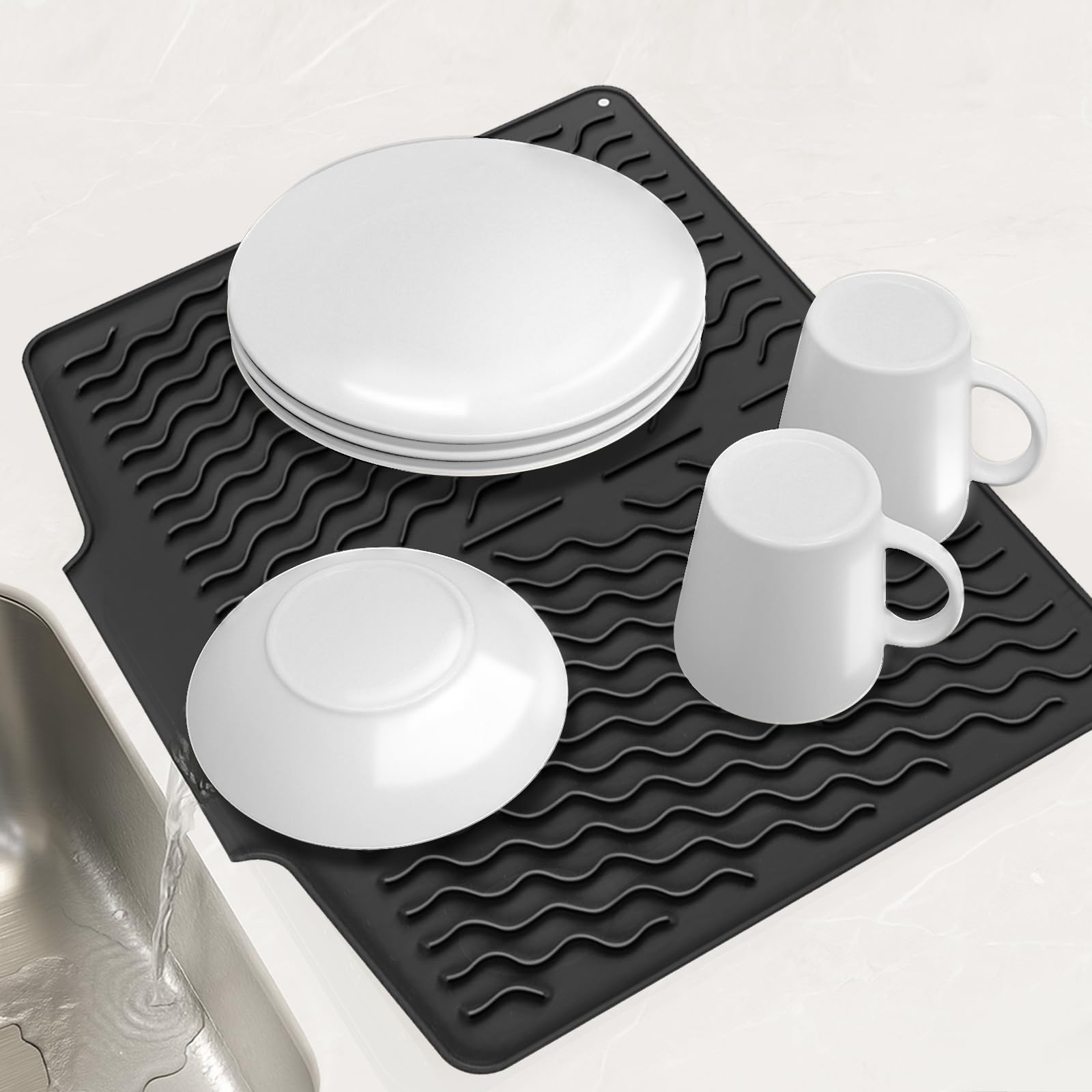 Dish drying mats for kitchen counter