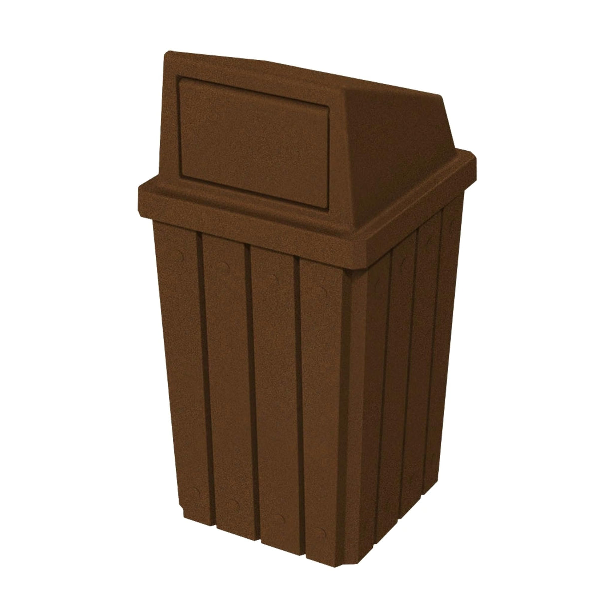 Campus Collection 32 Gallon Plastic Commercial Garbage Can with Push Lid