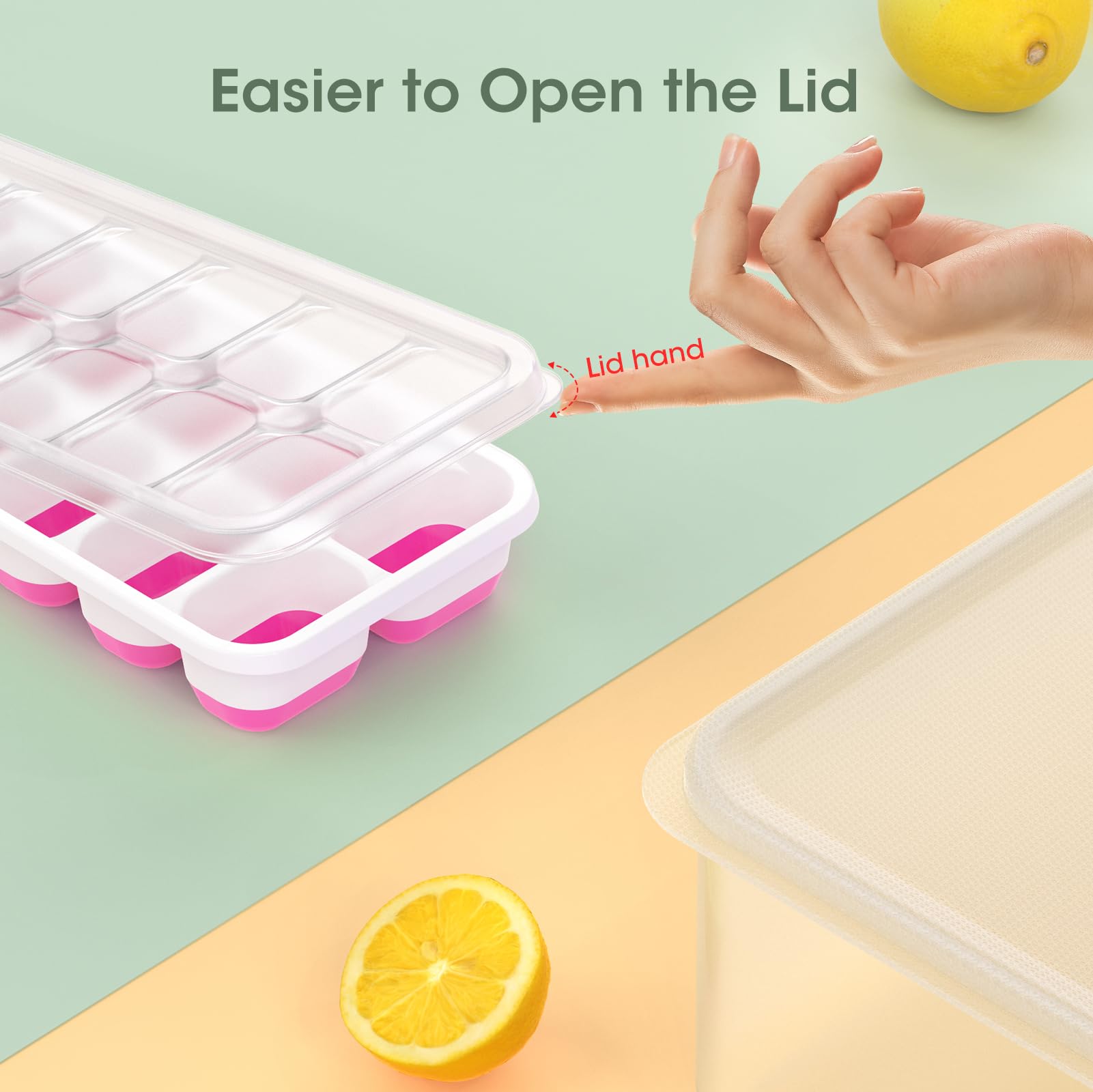 Ice Cube Tray with Lid and Bin (4 Count)