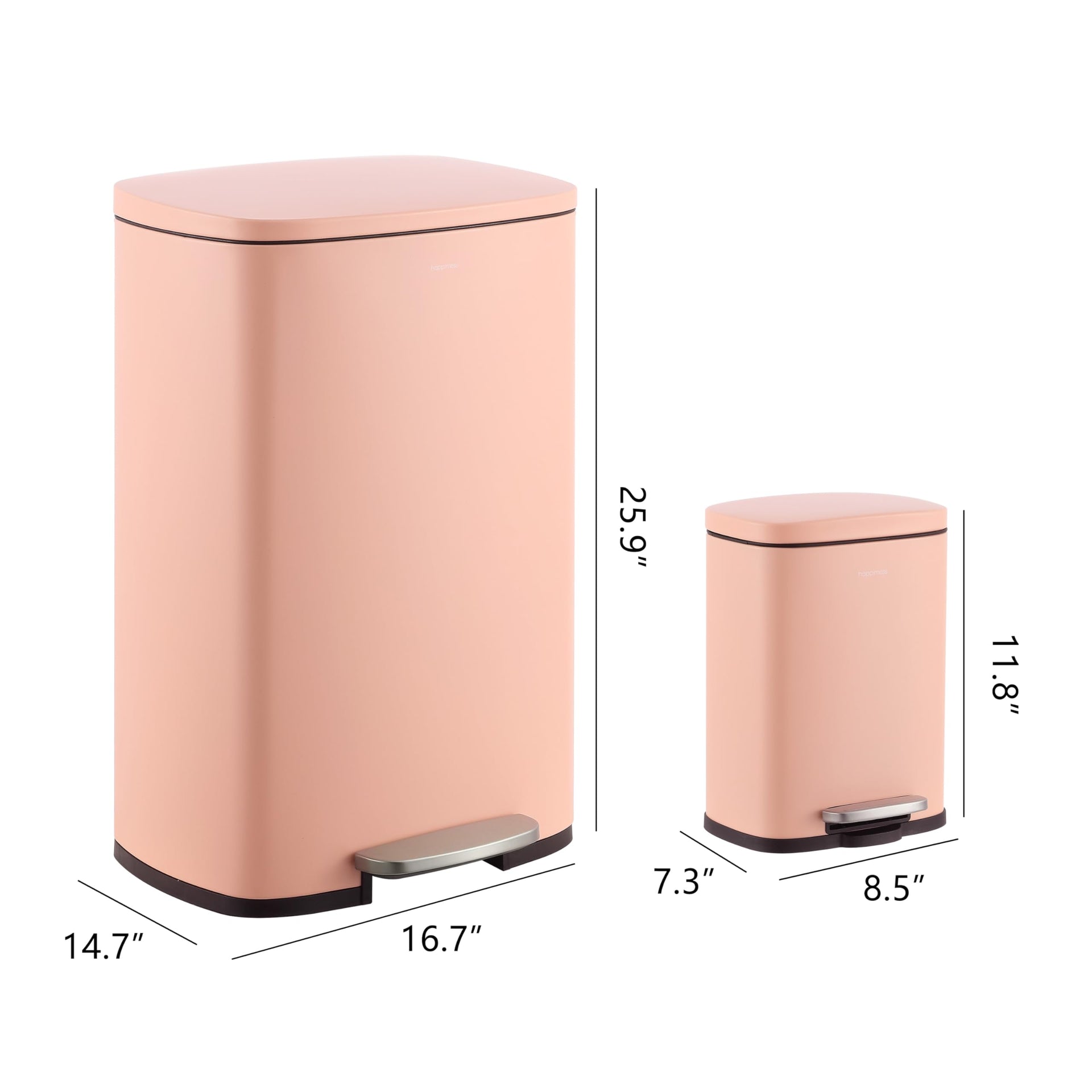 Connor 2 Piece Iron Trash Can (2 Count)