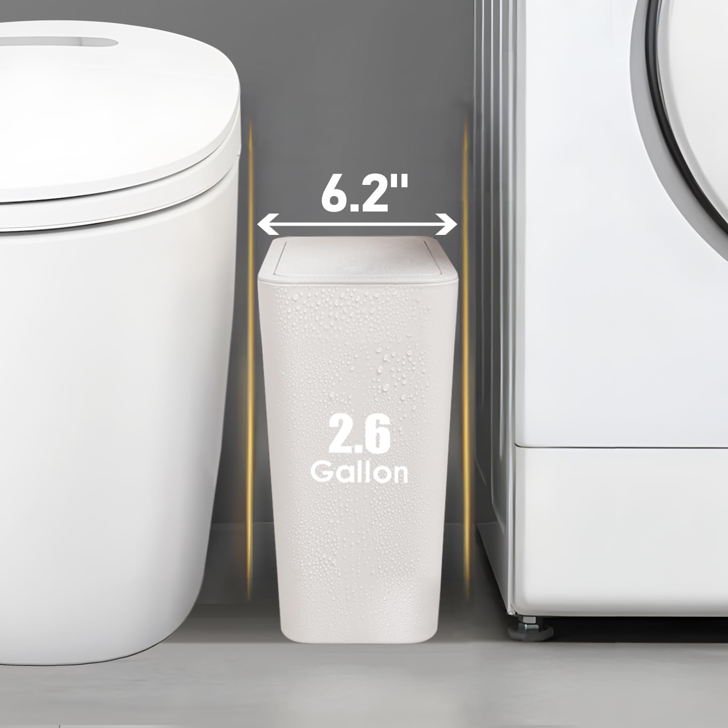 Bathroom Trash Can with Lid (2 Count)