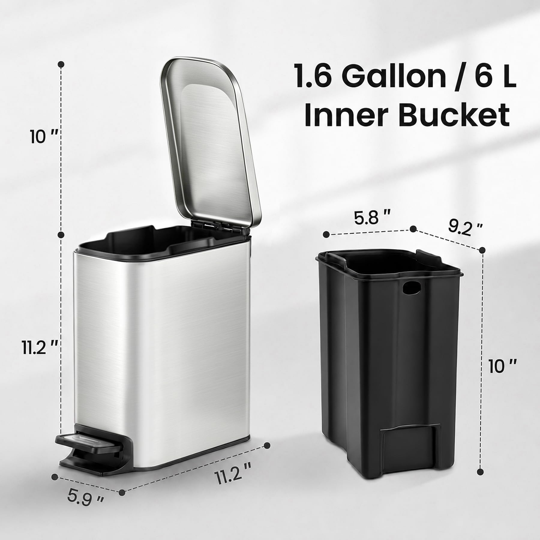 Small Bathroom Trash Can with Lid