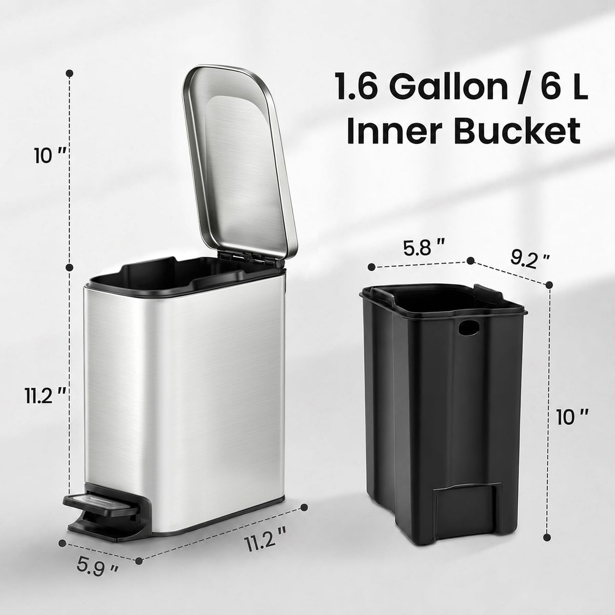 Small Bathroom Trash Can with Lid