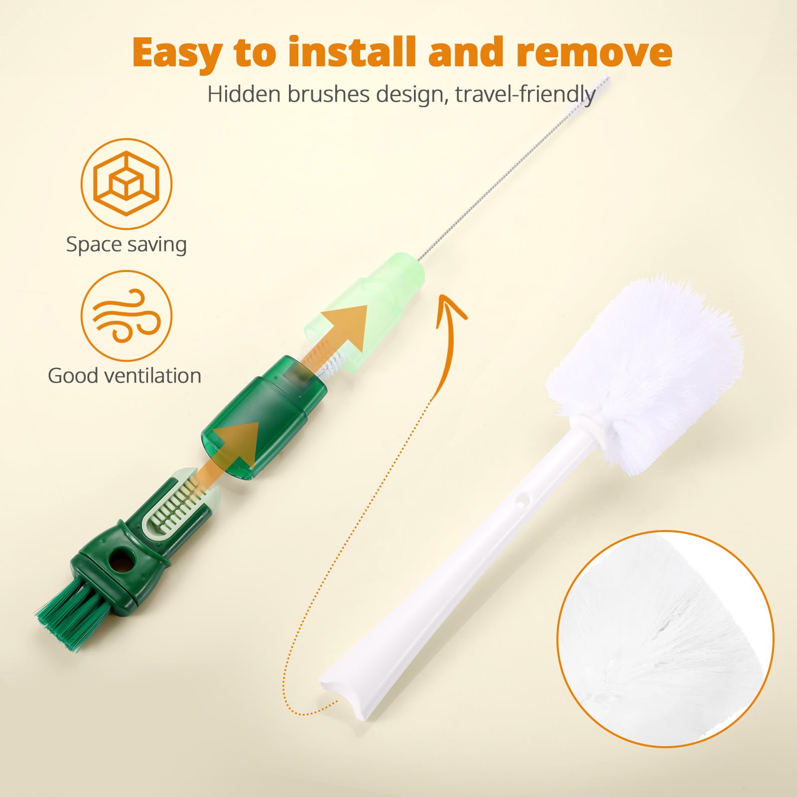 5 Pack Bottle Brush Cleaning Set (5 Count)