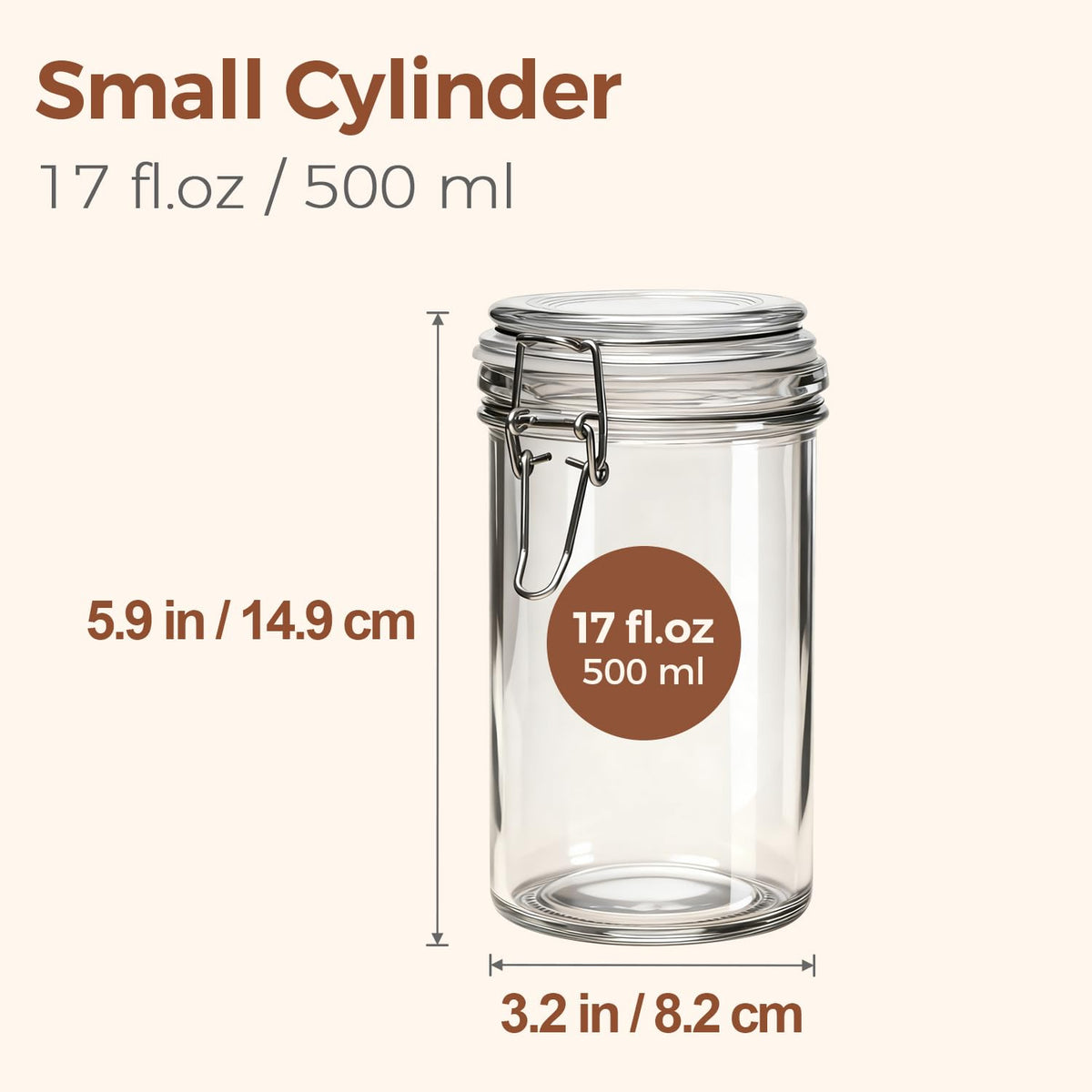 Small 16 oz Glass Jars with Airtight Lids 6 Pack Pickling Pantry (6 Count)