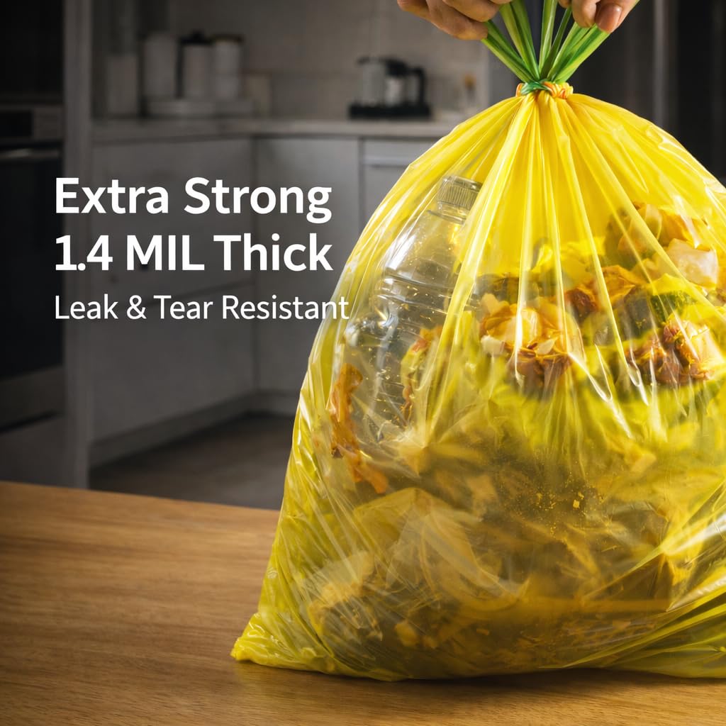 13 Gallon Biodegradable Trash Bags with Drawstring (75 Count)