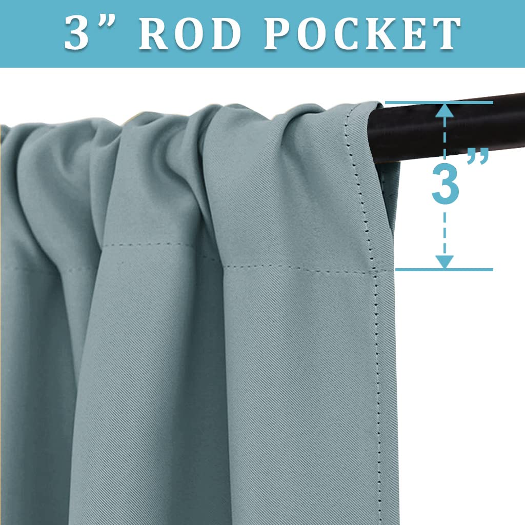 Cafe Blackout Curtains 24 inch Length for RV Camper Kitchen Window (2 Count)