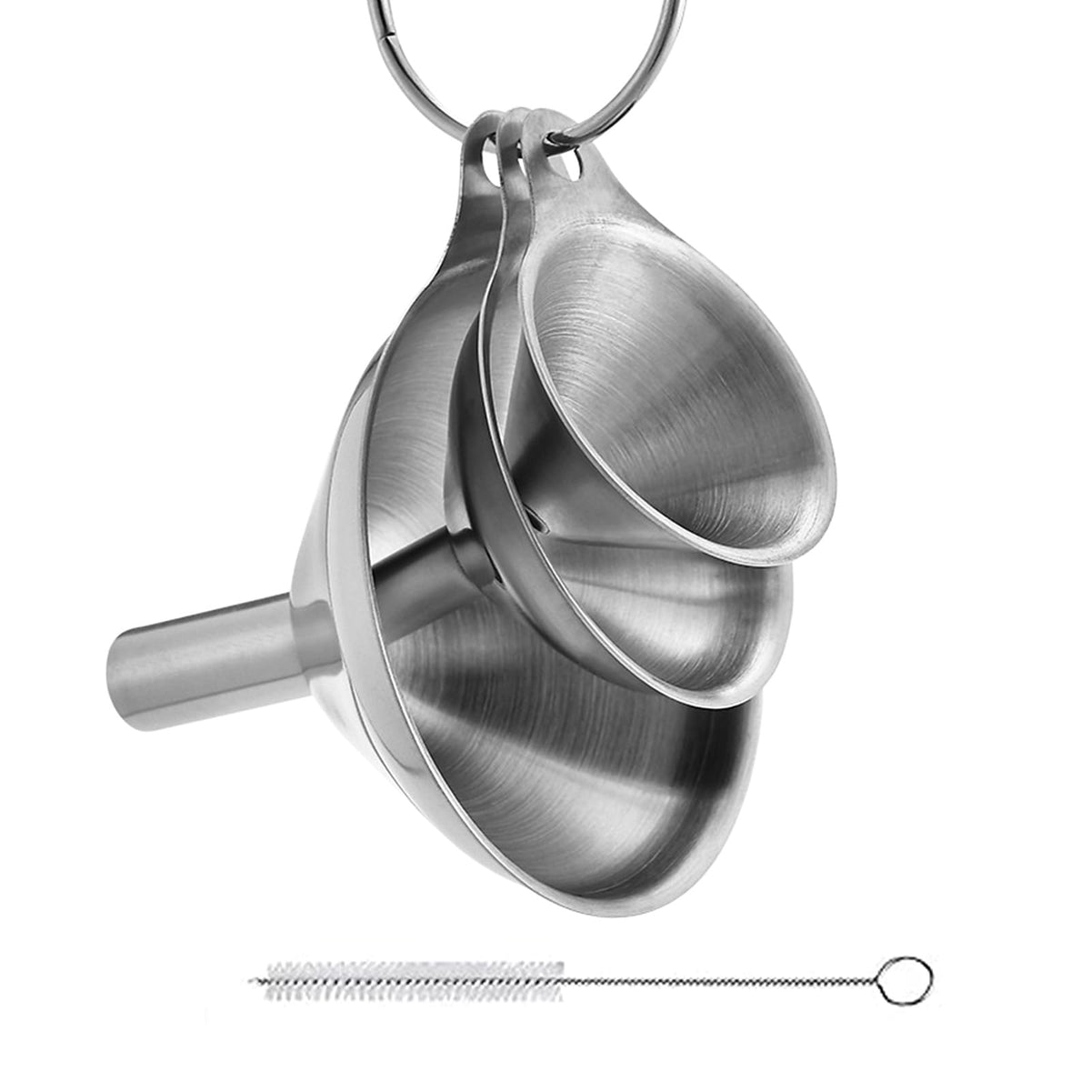 3 Pcs Stainless Steel Kitchen Funnel Made of Food