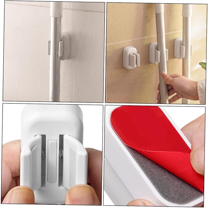 Broom Holder Wall Mount Mop and Broom Holder for Bathroom Storage Wall Hangers