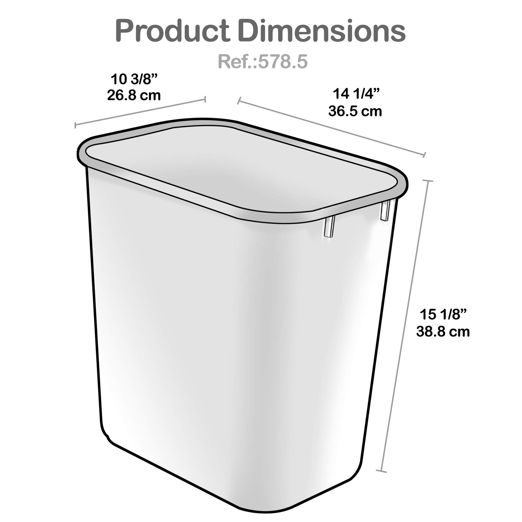 Wastebasket Bin for Recycling and Waste (2 Count)