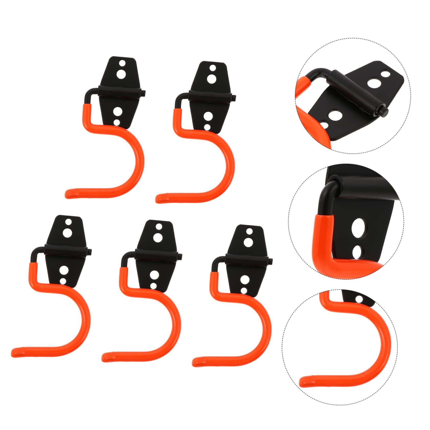 5pcs Heavy Duty Metal Storage Hooks Wall Mount Organizer for Garage Durable Broom Mop Hanger Garden Tool Holder for Efficient Vertical Space Utilization