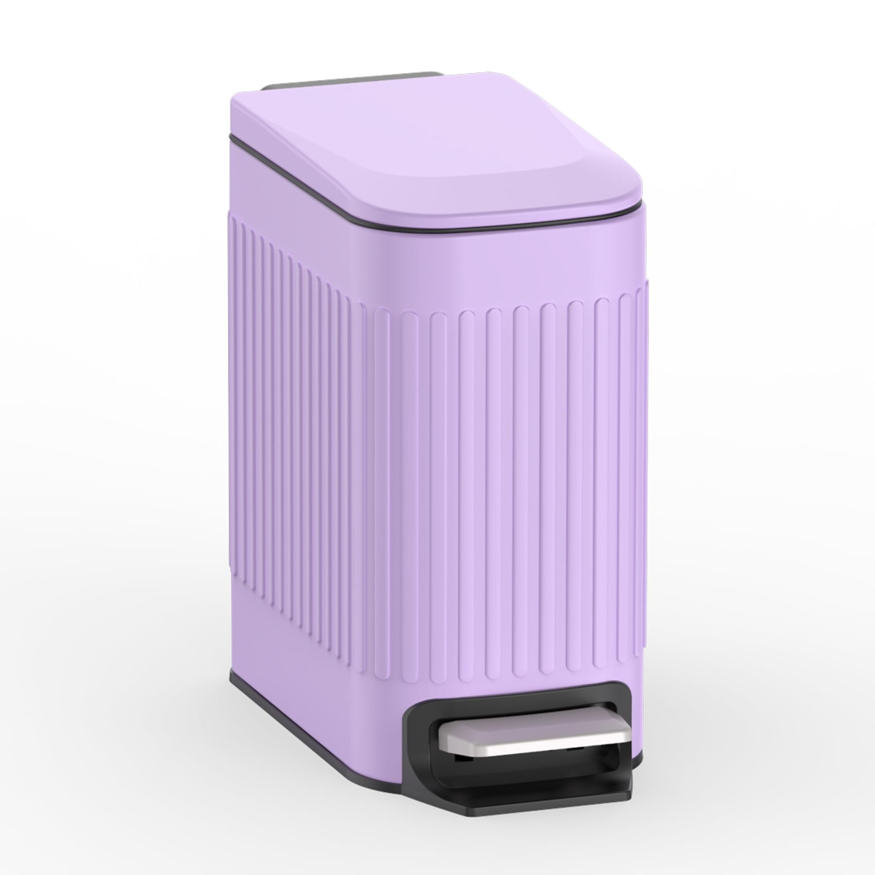 1.6Gal Slim Bathroom Trash Can with Lid Soft Close & Pedal