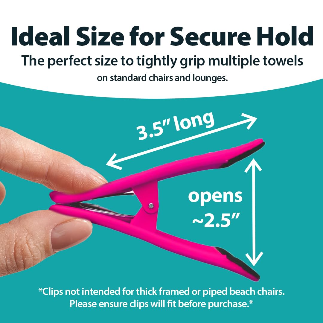 Core Clip Towel Clips for Beach Chairs Pool & Lounge Chairs on Cruise Boat (4 Count)