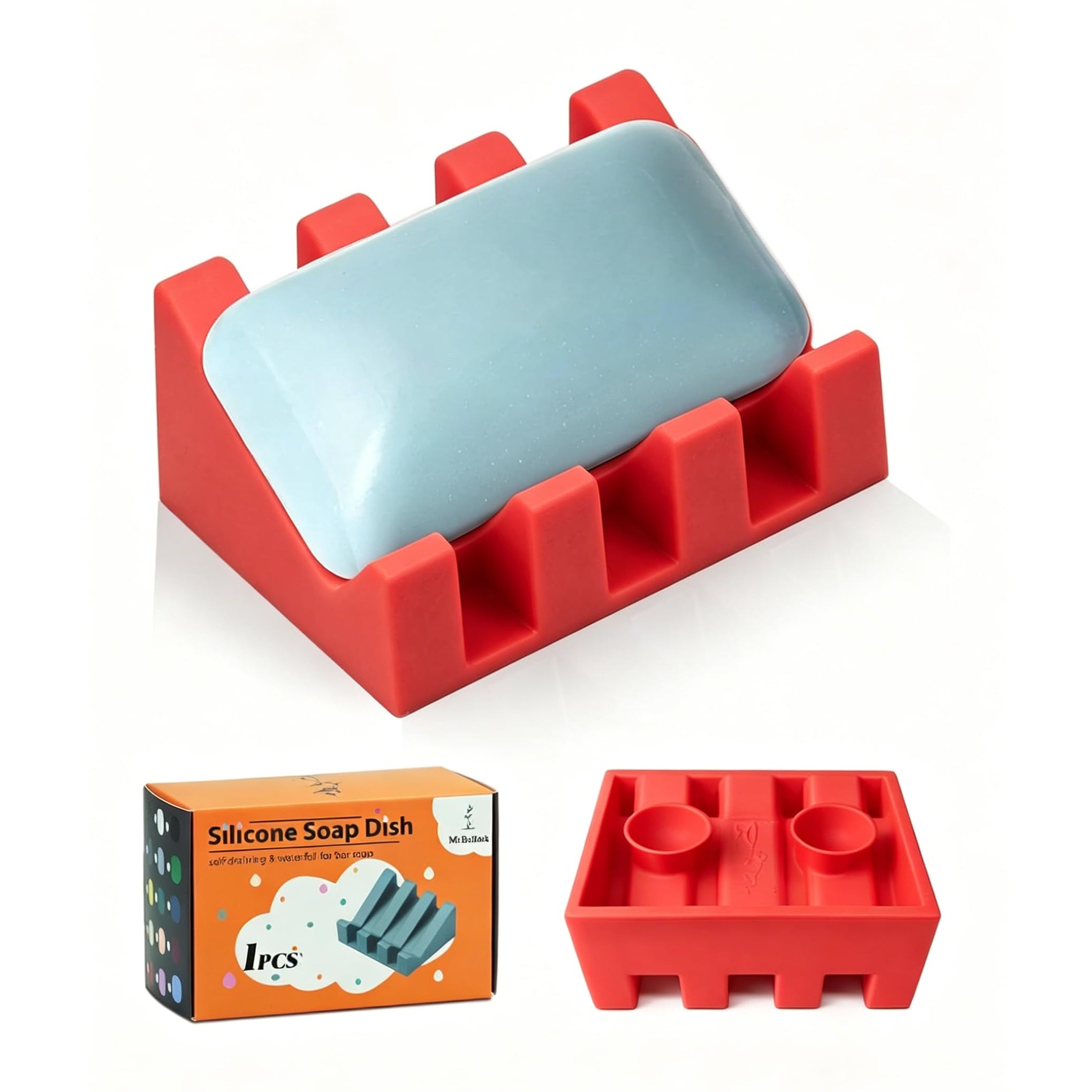 Silicone Soap Dish Self Draining with Suction Cups