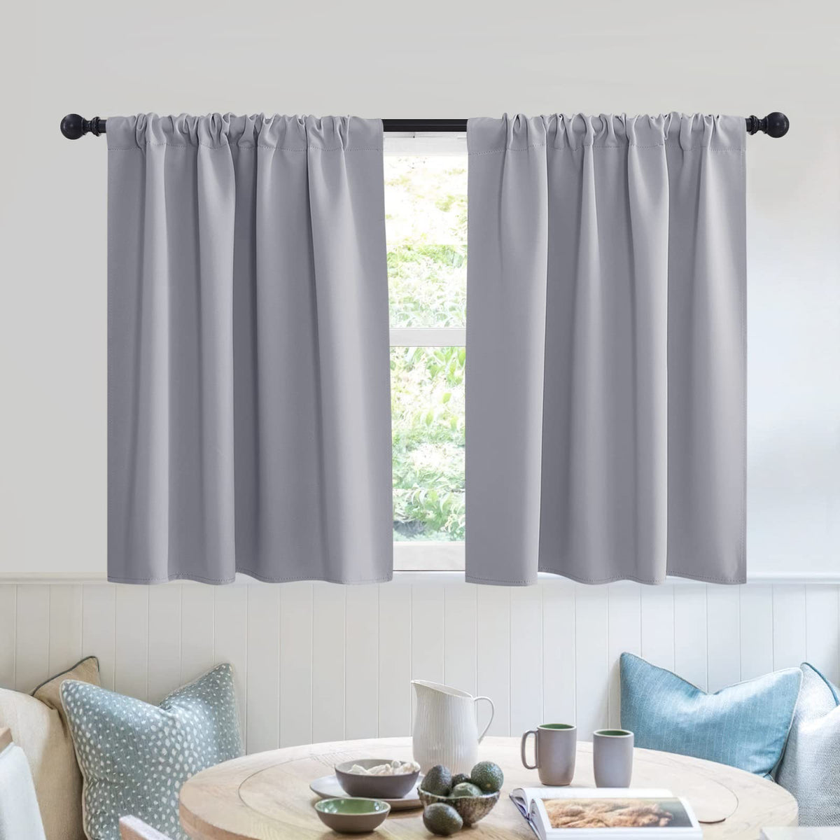 Short Blackout Privacy Curtains 30 inch Long for Bathroom Window