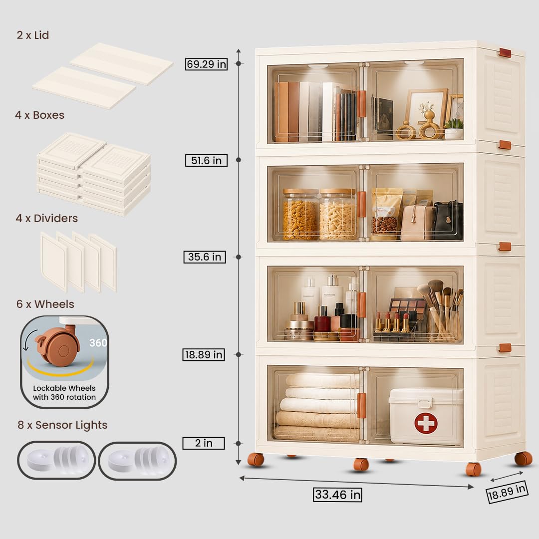 752QT 188GAL Large Collapsible Closet Organizer (4 Count)