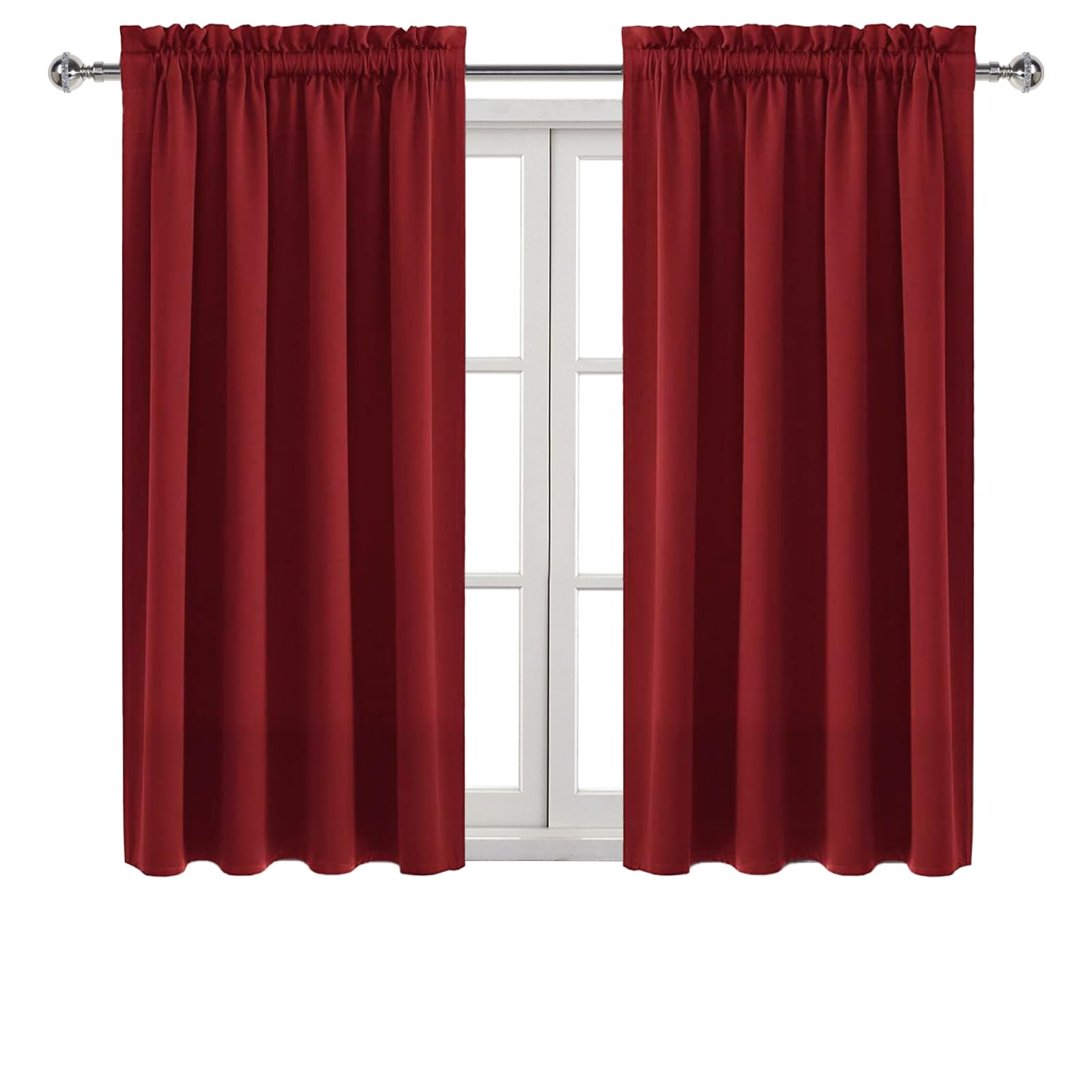 Blackout Curtains for Bedroom Living Room 38 x 54 Inch Long Burgundy (2 Count)