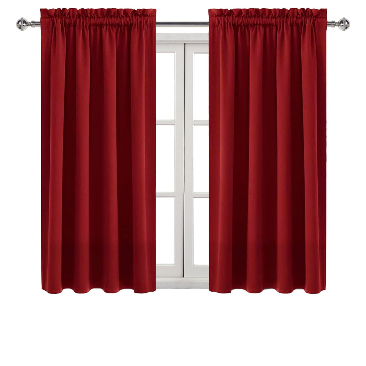 Blackout Curtains for Bedroom Living Room 38 x 45 Inch Long Burgundy