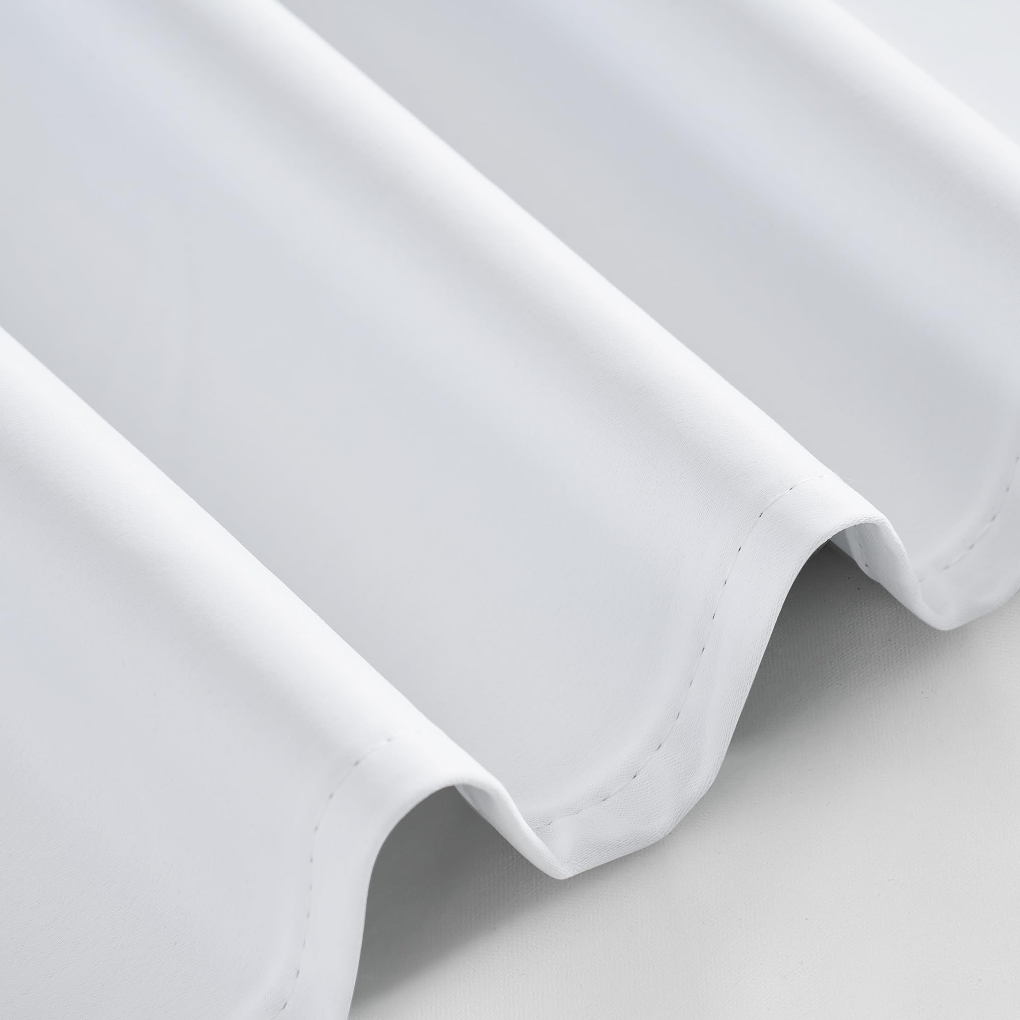 White Total Blackout Curtains 84 inch Length 2 Panels Set
