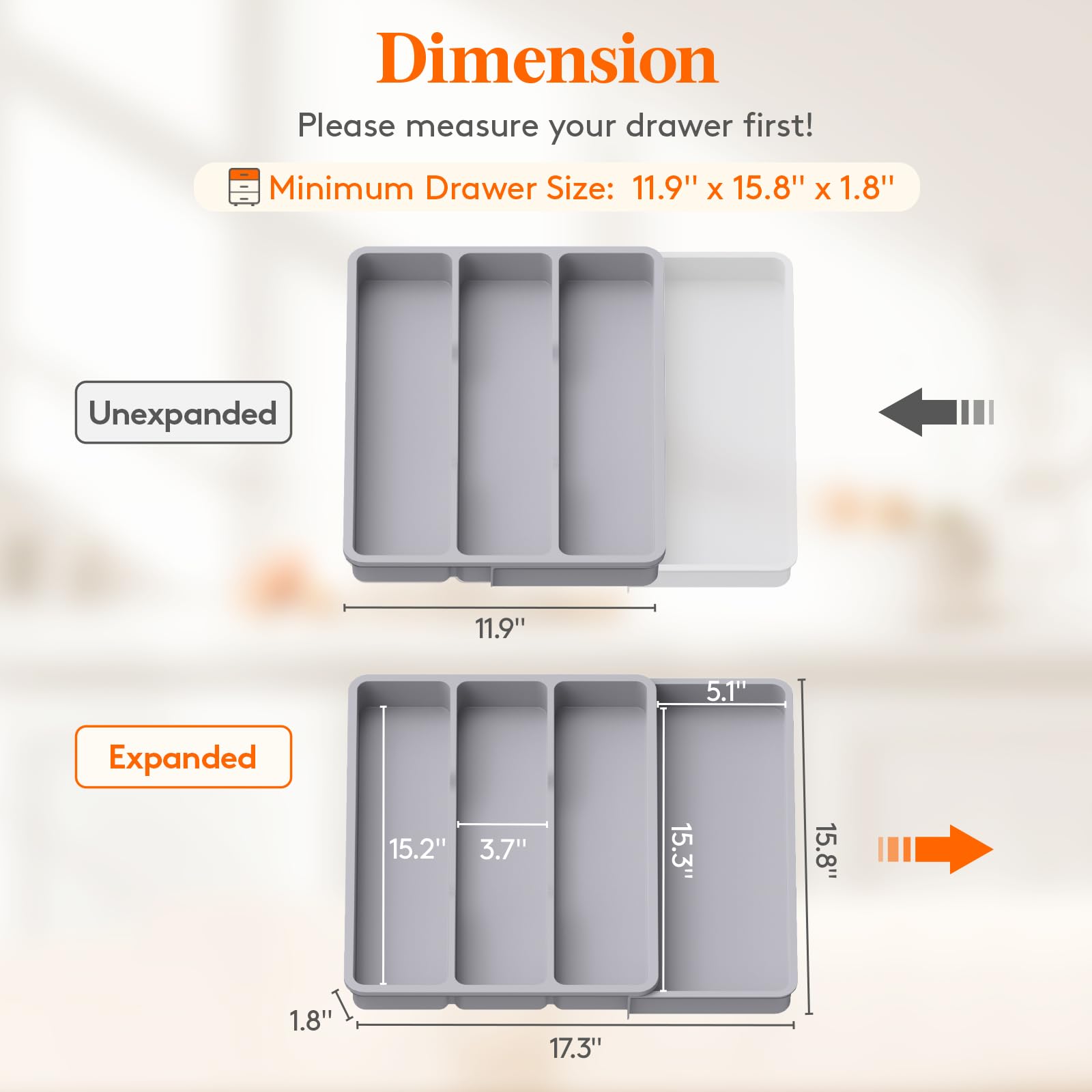 Utensil Organizer for Kitchen Drawer