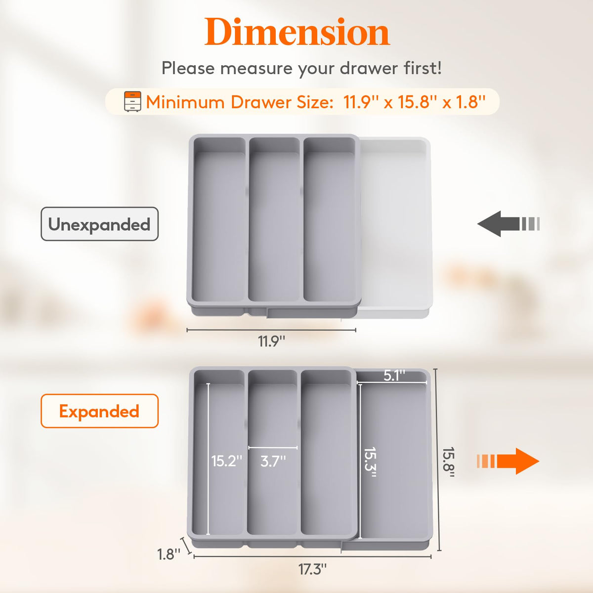 Utensil Organizer for Kitchen Drawer