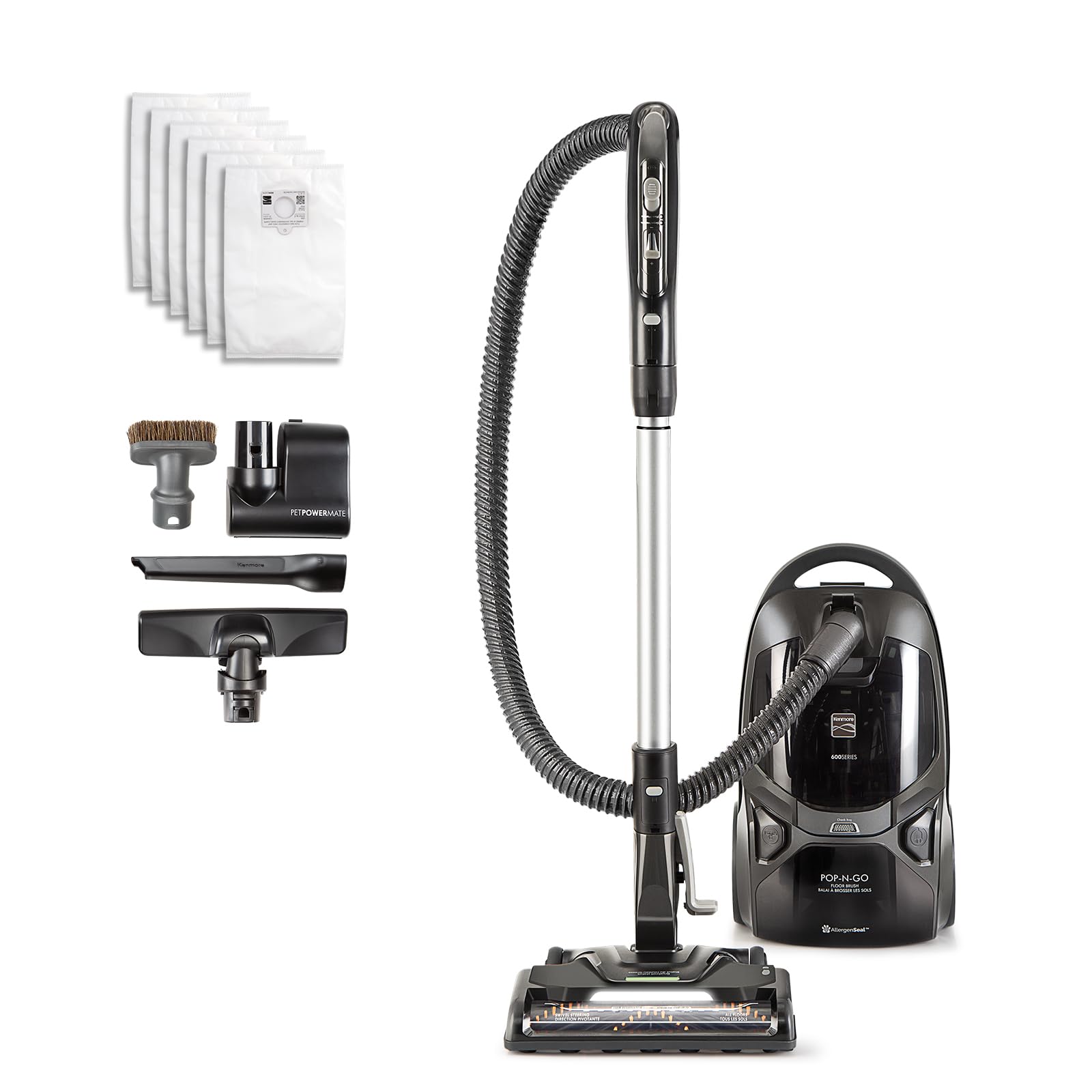600 Series Bagged Canister Vacuum with Hair Eliminator Brushroll
