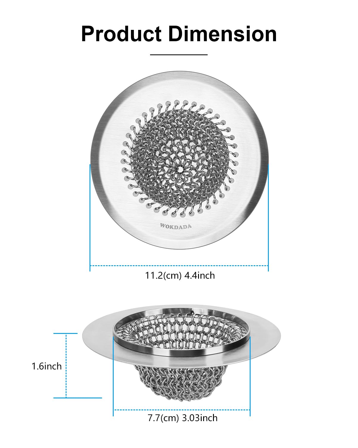 Upgraded Reversible Sink Drain Strainer & Kitchen Sink Stopper Set