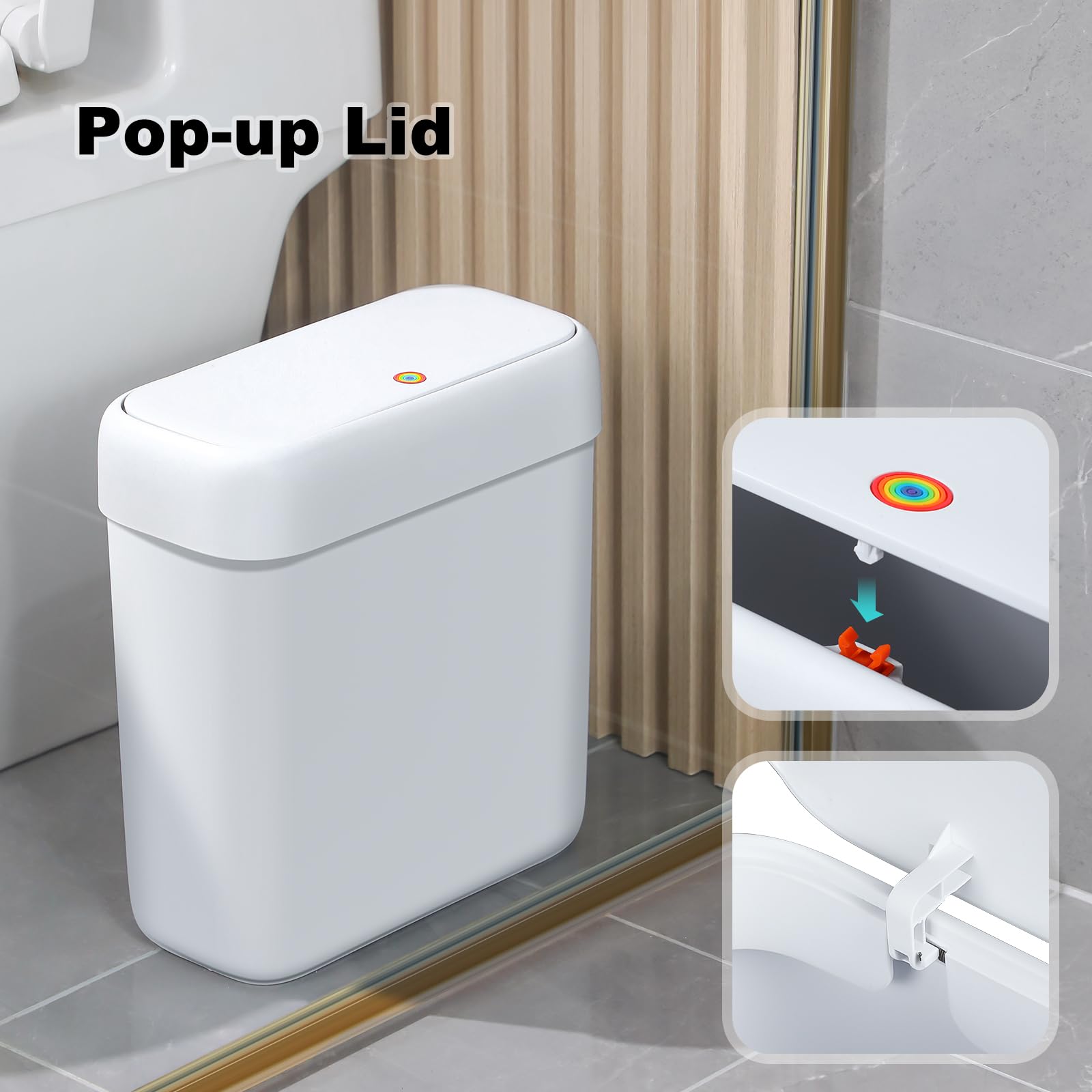 Bathroom Small Trash Can with Lid