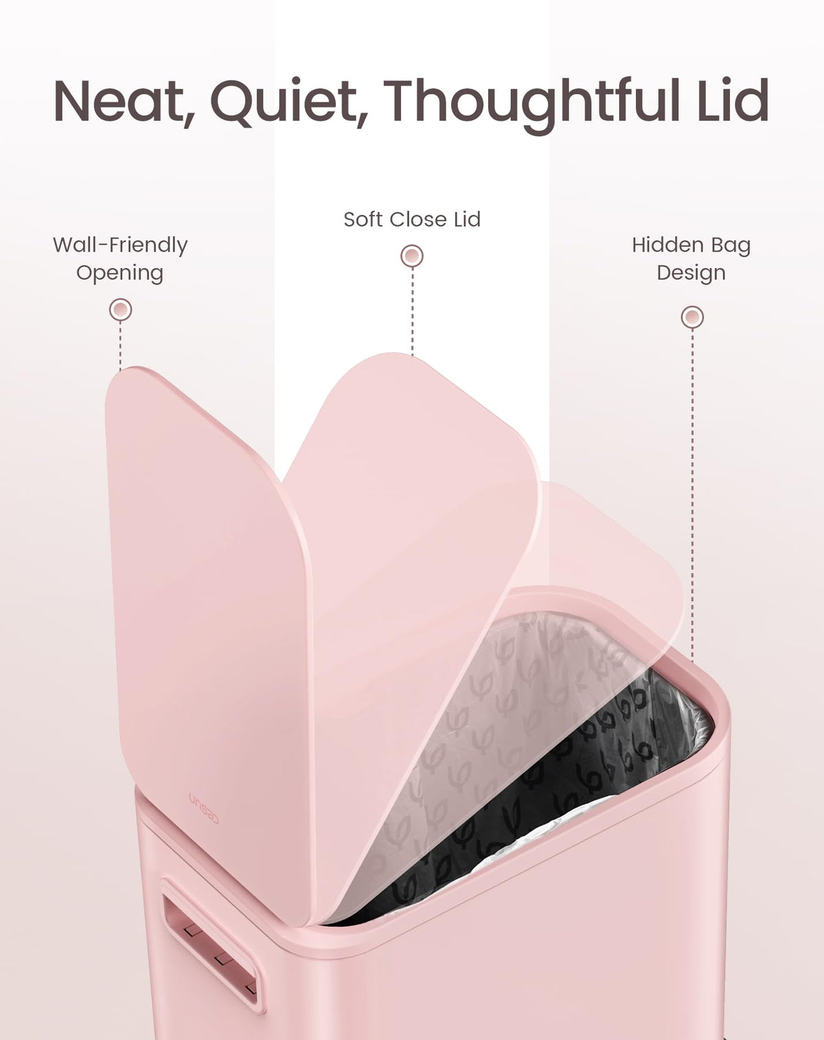 Small Bathroom Trash Can with Lid Soft Close & Pedal