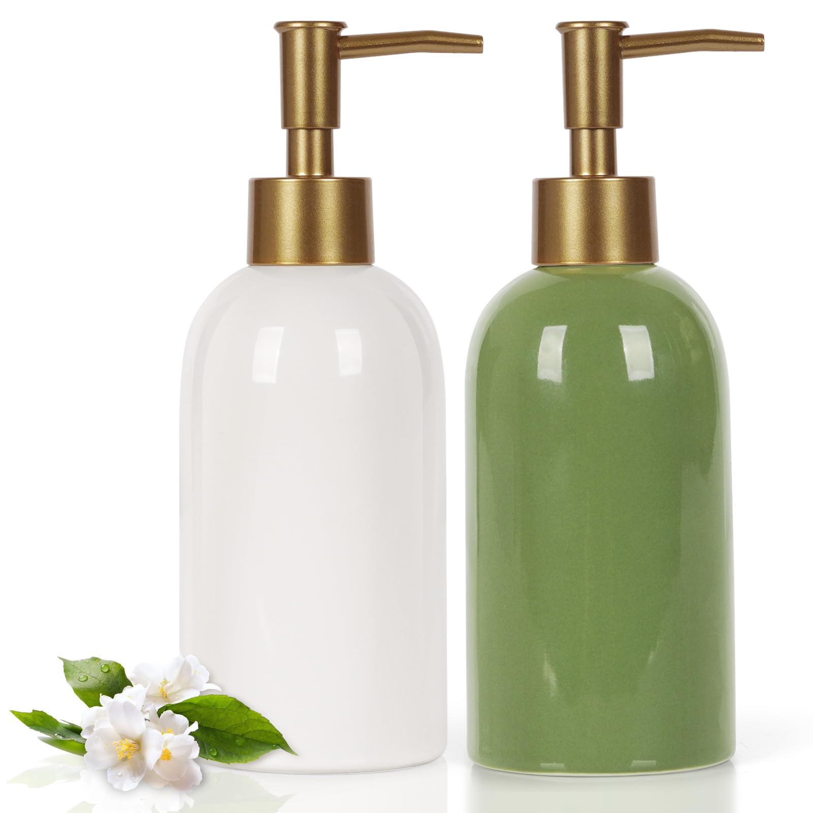 2PC 14OZ Ceramic Soap Dispenser Can Fill Hand Soap (2 Count)