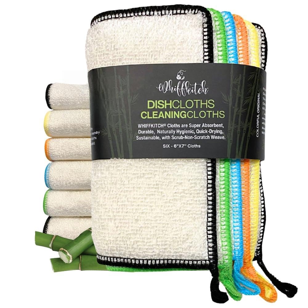 Dishcloths Kitchen Dishrag Cleaning Scrub Reusable 6pk 6x7in (6 Count)