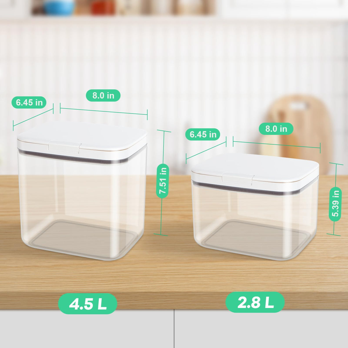2 Pack Flour Sugar Storage Containers with Pop (2 Count)