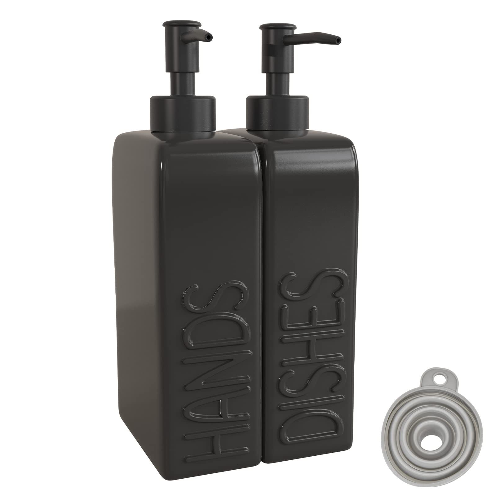 Soap Dispenser Set with Stainless Steel Pump (2 Count)