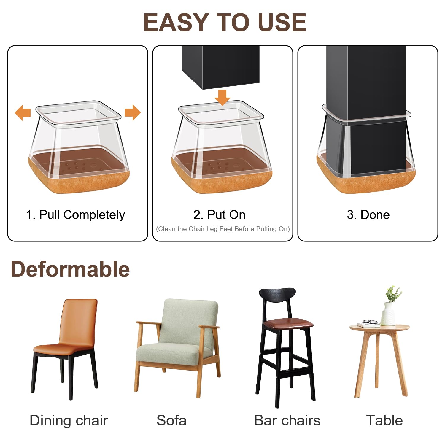 20 Pcs Chair Leg Floor Protectors Fit Diameter (20 Count)