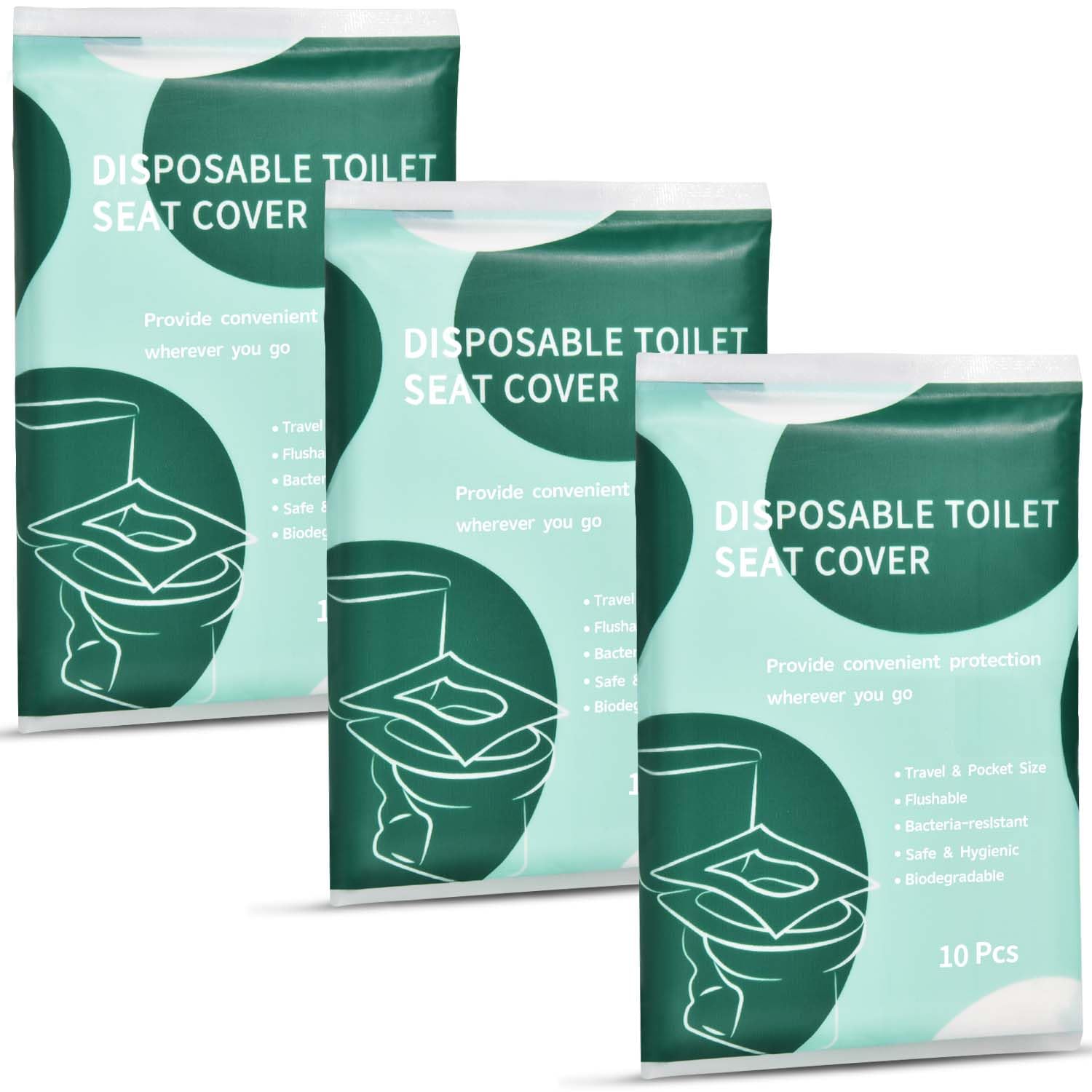 30 Pcs Disposable Flushable Paper Toilet Seat Covers Travel Supplies Essentials for Airplane