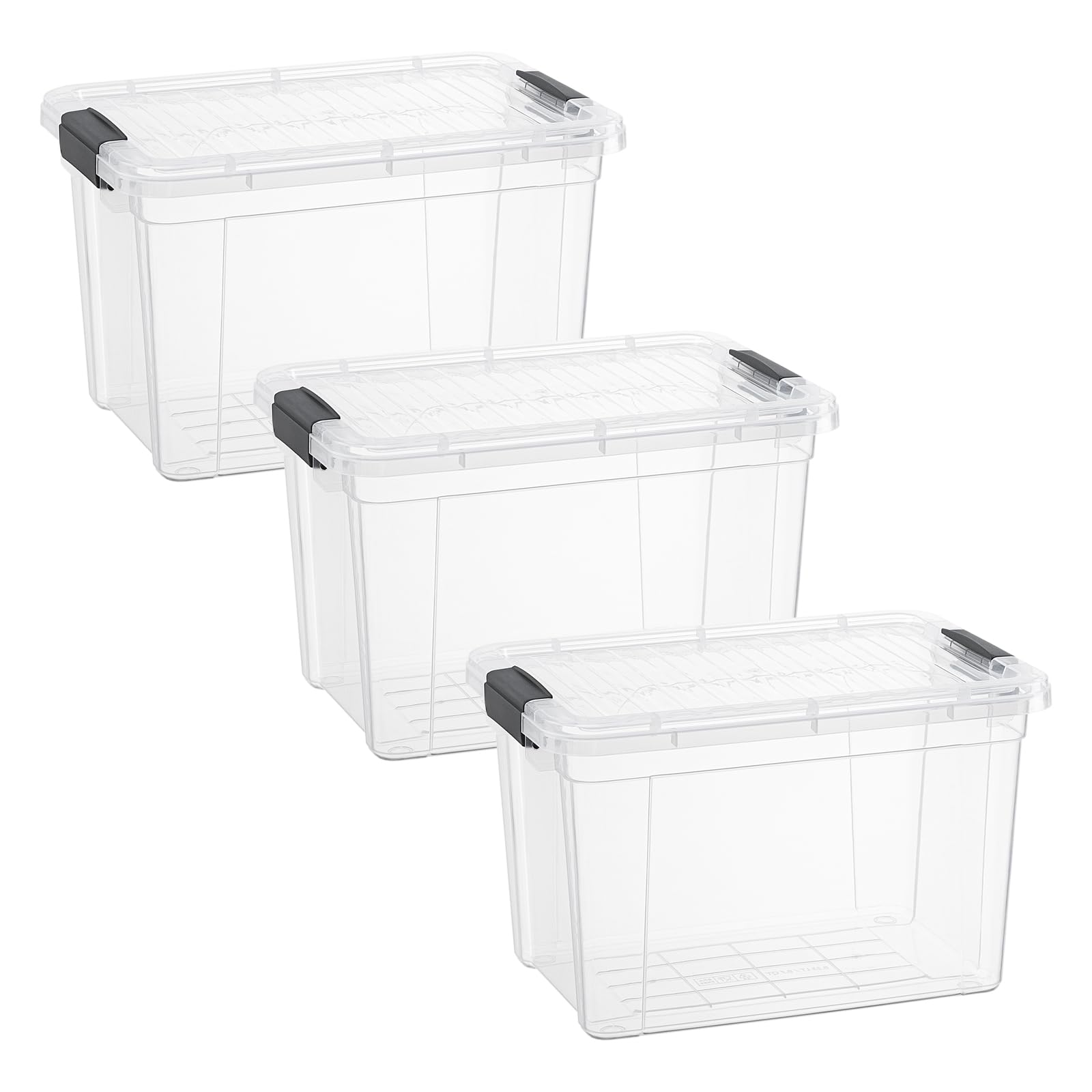 Clear Storage Boxes with Lids (3 Count)