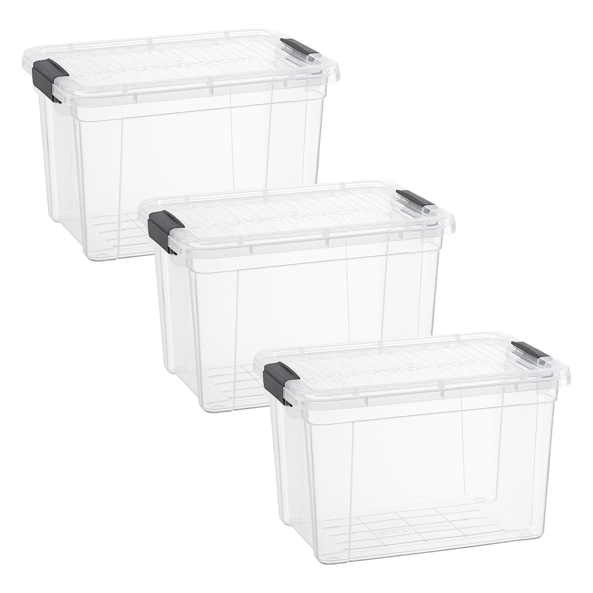 Small Clear Storage Boxes with Lids (3 Count)
