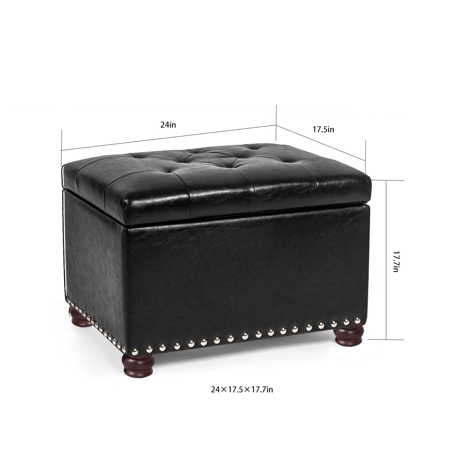 Leather Storage Ottoman