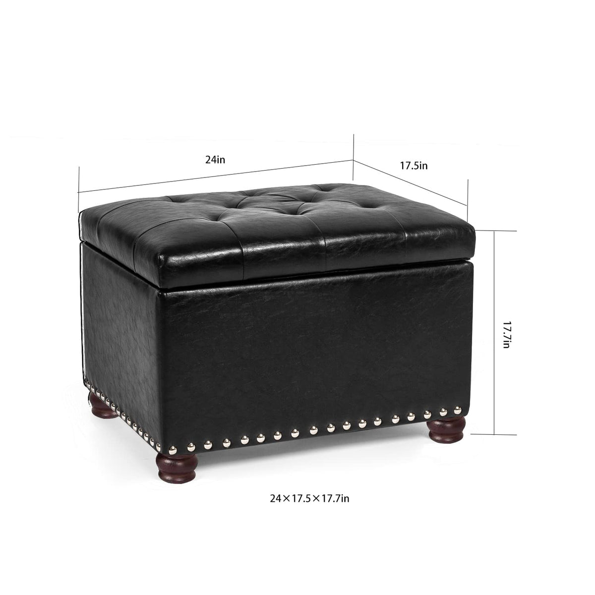 Leather Storage Ottoman